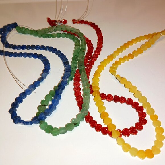 Natural Quartz Stones Crystal 10mm Loose Beads Heart Shaped 4 Strands 80pcs Each - Picture 6 of 6